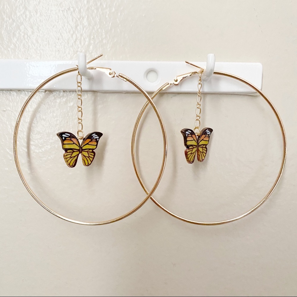 butterfly hoop earrings